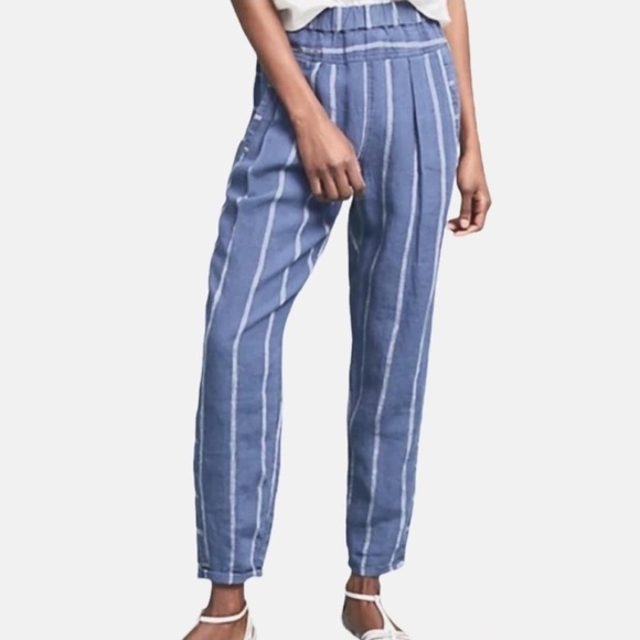 Anthropologie Pants - Anthropologie blue stripe linen pants‎